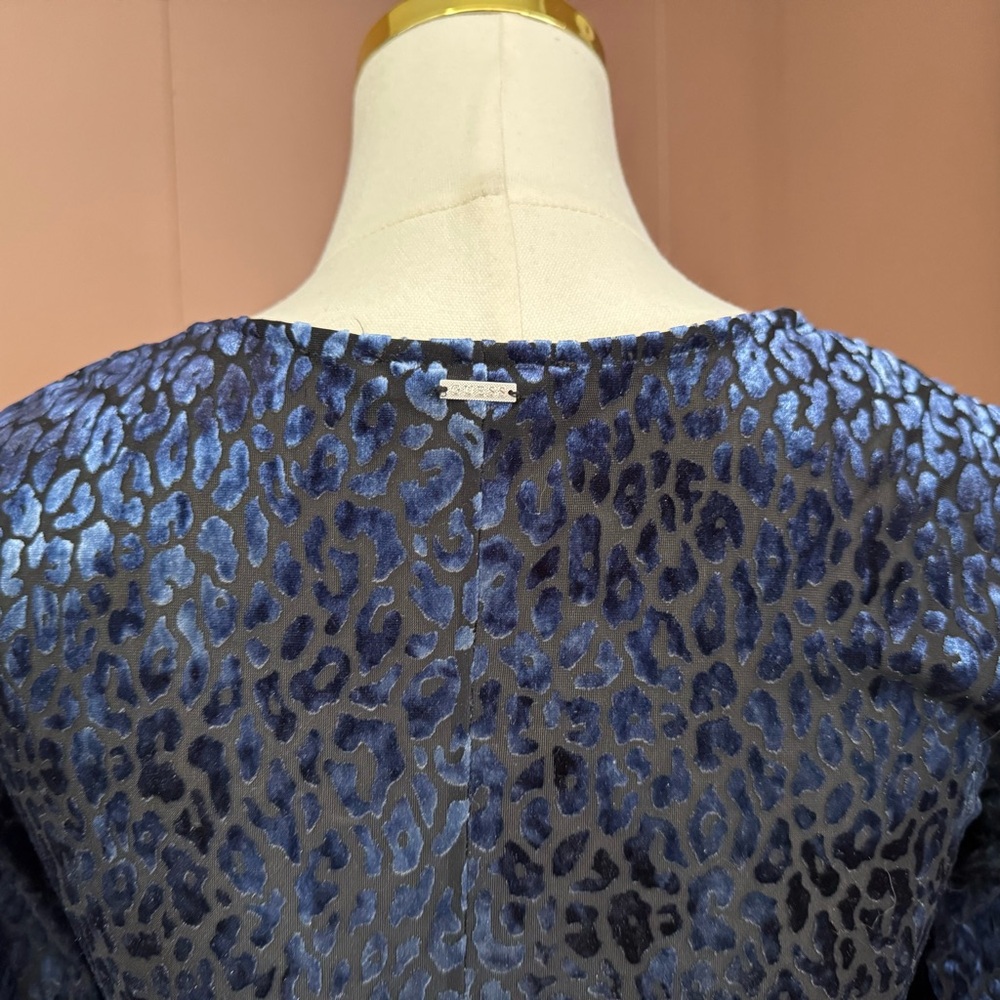 Guess Belinda Animal Print Velvet Long Sleeve Bodysuit - Picture 6 of 13